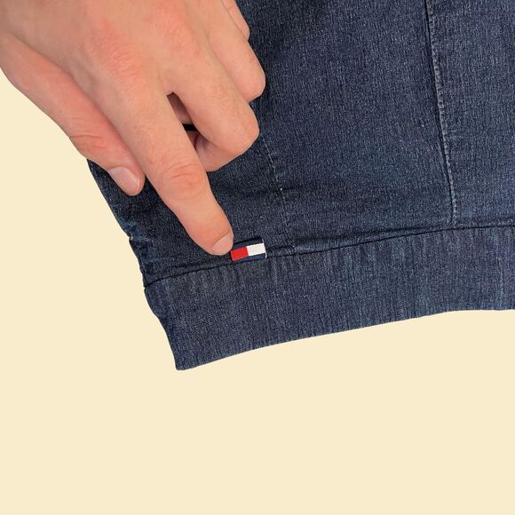 Vintage 90s Tommy Jeans skirt, size 5 blue mini to midi stretch skirt - Picture 6 of 7